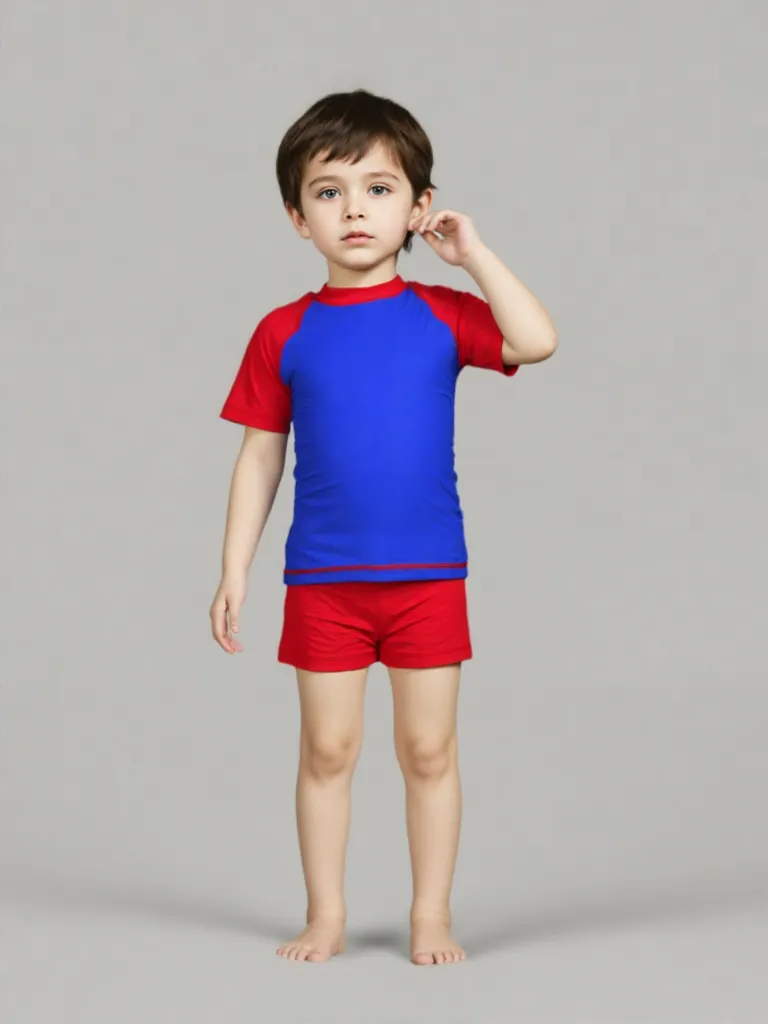 CONJUNTO MANGA CORTA NIÑO EN LICRA COREANA COMBINADO