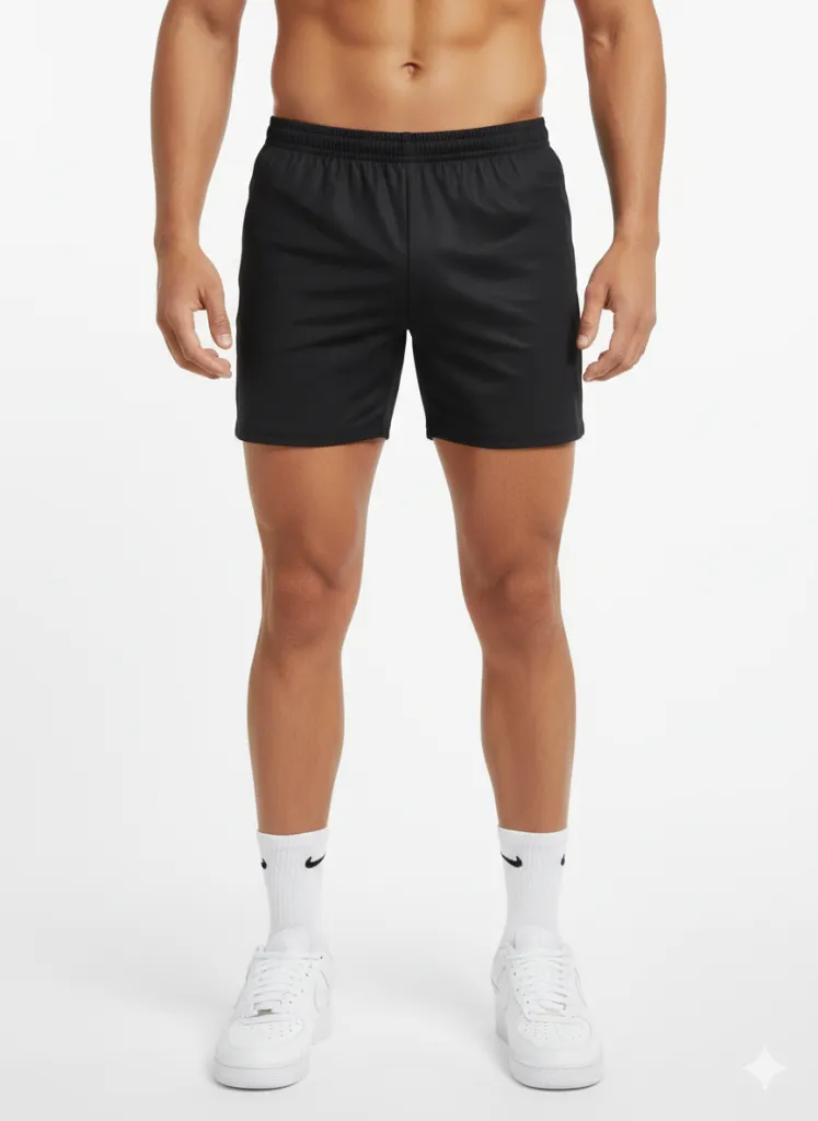 SHORT LICRA - TIPO BOXER (S, Negro / Rojo)